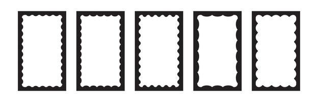 Rectangular frame shapes with black edges for layout design vector