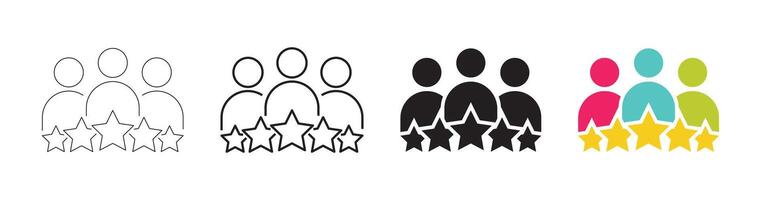 Set of flat-style business client icons for corporate and professional use vector