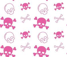 Skull and crossbones pattern with a pink background for a fun and rebellious design vector