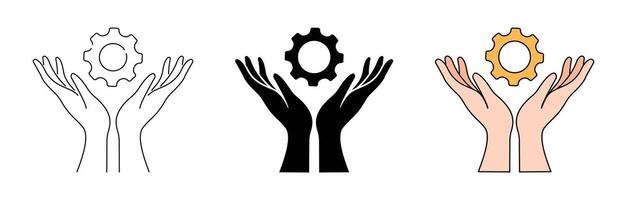 Set of skill icons representing expertise and abilities vector