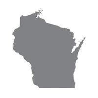 Grey style map of Wisconsin state vector