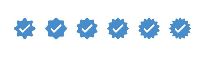 Set of verified badge icons in various styles vector