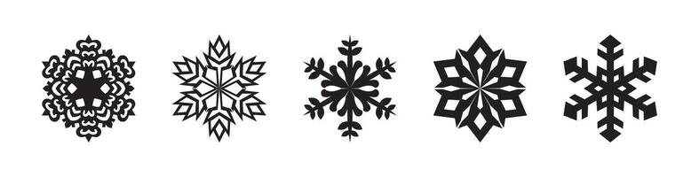 Snowflake set for winter weather design vector