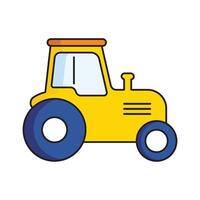 Modern flat tractor icon with vibrant colors vector