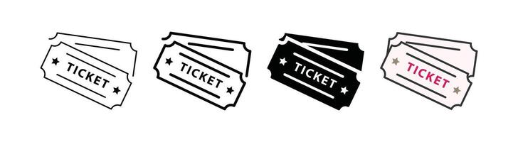 Event ticket icon set for access vector