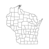 Simple outline map of Wisconsin state vector