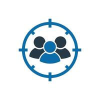 Flat icon of target with audience for marketing and strategy vector
