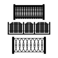 Black Fence on White Background vector