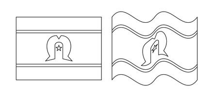 Outline version of Torres Strait Islander flag vector