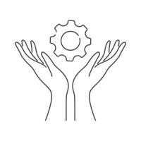 Black outline skill icon for learning and expertise representation vector