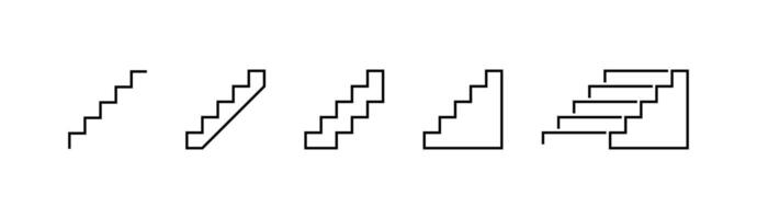 Outline design of stairs icon for architecture and building vector
