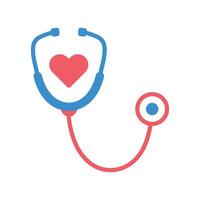 Flat design of stethoscope icon for health and medical use vector