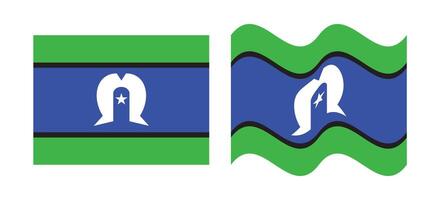 Waving Torres Strait Islander flag design vector