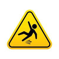 Symbol sign indicating a slippery surface when wet for safety warnings vector