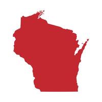 Red colored Wisconsin state for simple style vector