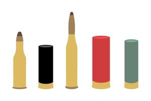 Various Bullet and Cartridge Types Illustration. Useful for educational and informational purposes. vector