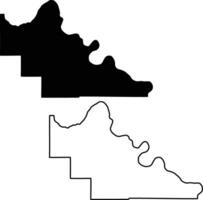 Map of Pawnee County Oklahoma USA Silhouette Flat And Outline Design vector