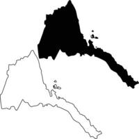 Map of Eritrea Silhouette Flat And Outline Design vector