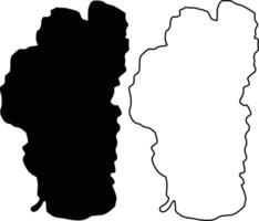 Map of Lake Tahoe USA Silhouette Flat And Outline Design vector