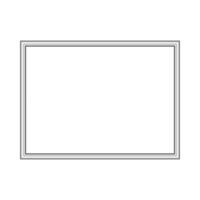 Rectangle silver frame. Isolated luxury rectangle silver grey border. Silver rectangle frame mockup design element. vector