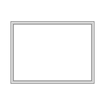 Rectangle silver frame. Isolated luxury rectangle silver grey border. Silver rectangle frame mockup design element.