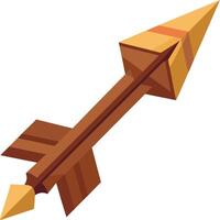 A cartoon arrow with a yellow and brown color vector