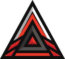 A red and black triangle with a white background vector