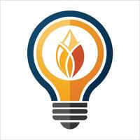 A light bulb with a flame inside it vector