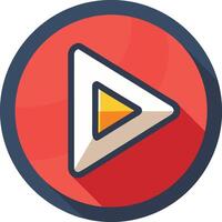 A flat icon of a play button vector