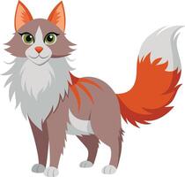 A cartoon cat with orange and white fur vector