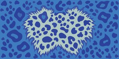 A blue leopard print pattern with white spots vector