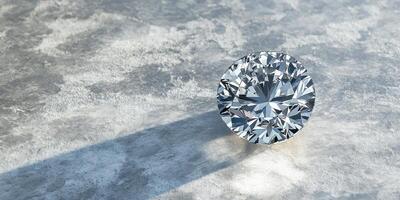 Sparkling diamond on textured surface highlighting elegance and clarity photo