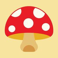 A mushroom icon with a yellow background vector