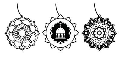 Three different designs of ornaments in different styles vector