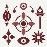 A set of symbols that are used in various designs vector