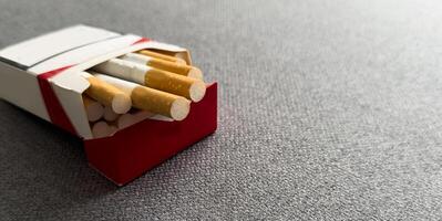 cigarette and pack of cigarettes with blank space. the best for package design and advertising - Realistic photo image. Smoking set isolated on background with clip path.