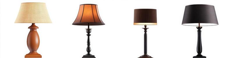 Four different lamps isolated on a white background photo
