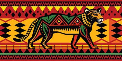 A tiger in a tribal pattern vector