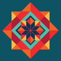 A colorful geometric design with a star in the center vector