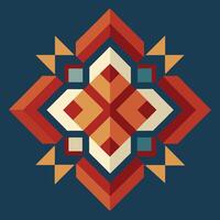 A colorful geometric design on a blue background vector