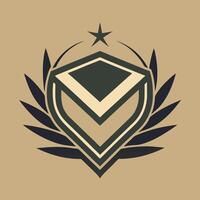 A shield with a star on it vector