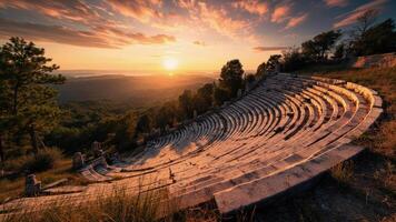 Sunset at the ancient amphitheater in ephesus, turkey photo