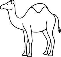 Stylized two humped bactrian camel depicted in continuous line art showing desert wildlife simplicity travel themes and natural minimalist animal concepts vector