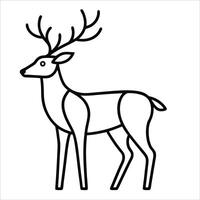 Stylized cartoon deer in continuous line drawing style perfect for modern wildlife art simple animal sketches and elegant forest inspired minimalist design concepts vector