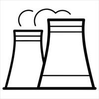 Cooling towers of a power plant illustrated in industrial continuous line art style ideal for energy industry graphics minimal eco themes and factory silhouette artwork vector