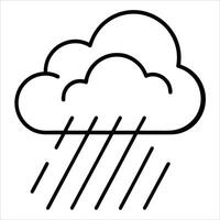 Clouds with rain illustrated in continuous line art style representing weather and nature themes perfect for climate related artwork educational visuals or decor vector