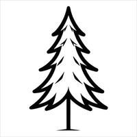 Artistic representation of a spruce tree using modern continuous line art drawing style perfect for forest decor nature illustrations minimalistic outdoor wall art and design vector