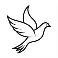 Elegant bird in flight drawn with continuous line art showing graceful motion and freedom concept ideal for minimal nature designs and peaceful avian illustrations vector