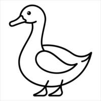 Duck depicted in continuous line art style minimalistic design ideal for nature themed illustrations bird lovers and elegant wildlife art concepts vector
