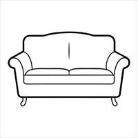 Elegant couch in continuous line art drawing style designed to reflect simplicity and comfort great for interior design themes or minimalist furniture sketches vector
